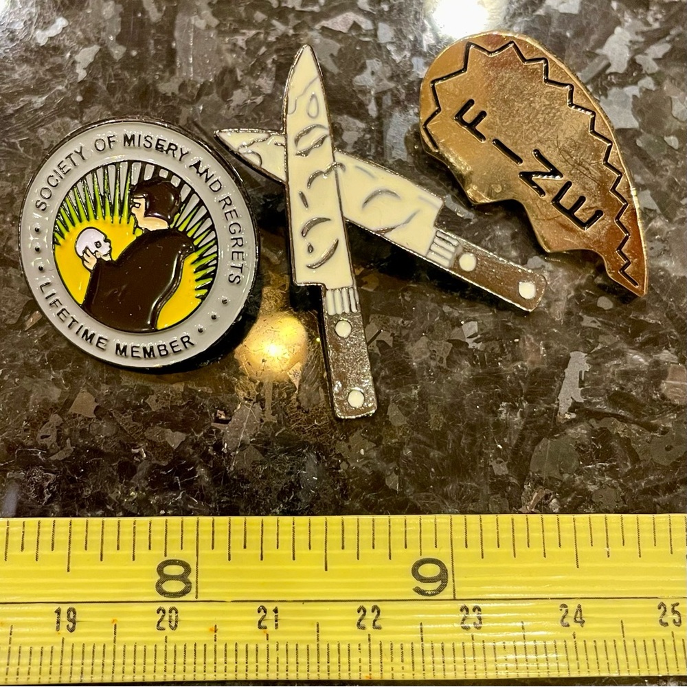 Enamel pin trio - sad depression aesthetic